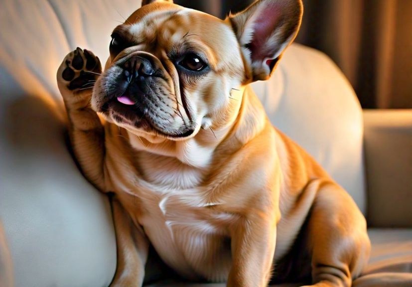 French bulldog ear infections: frenchie itching its ear