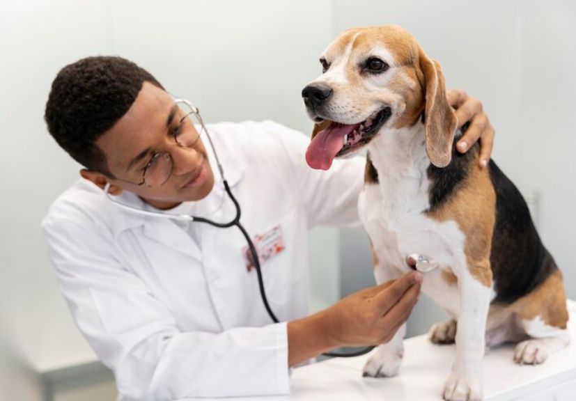 tips to choose the right dog insurance, a doctor checking a vet