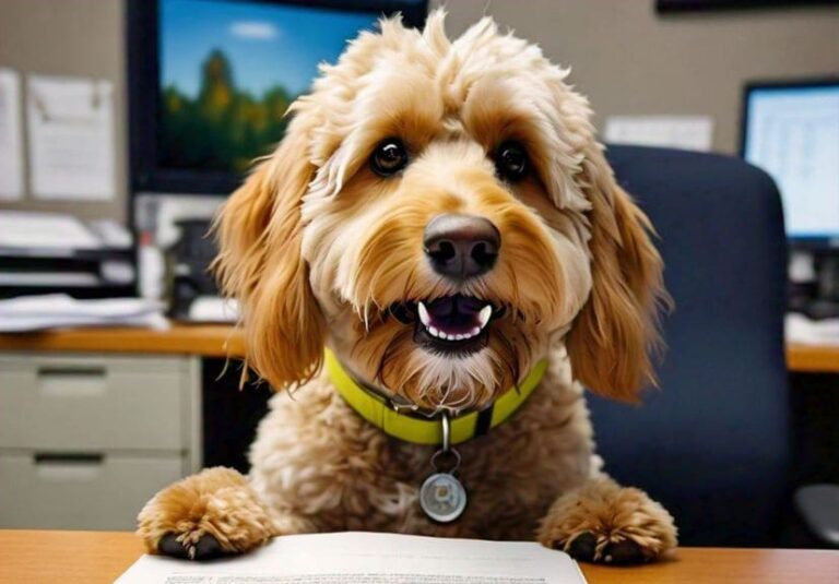 dog life insurance: a dog having a newspaper in front of hum