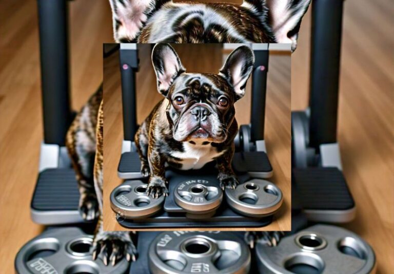 healthy french bulldog weight, a frenchie sitting on electronic weight machine